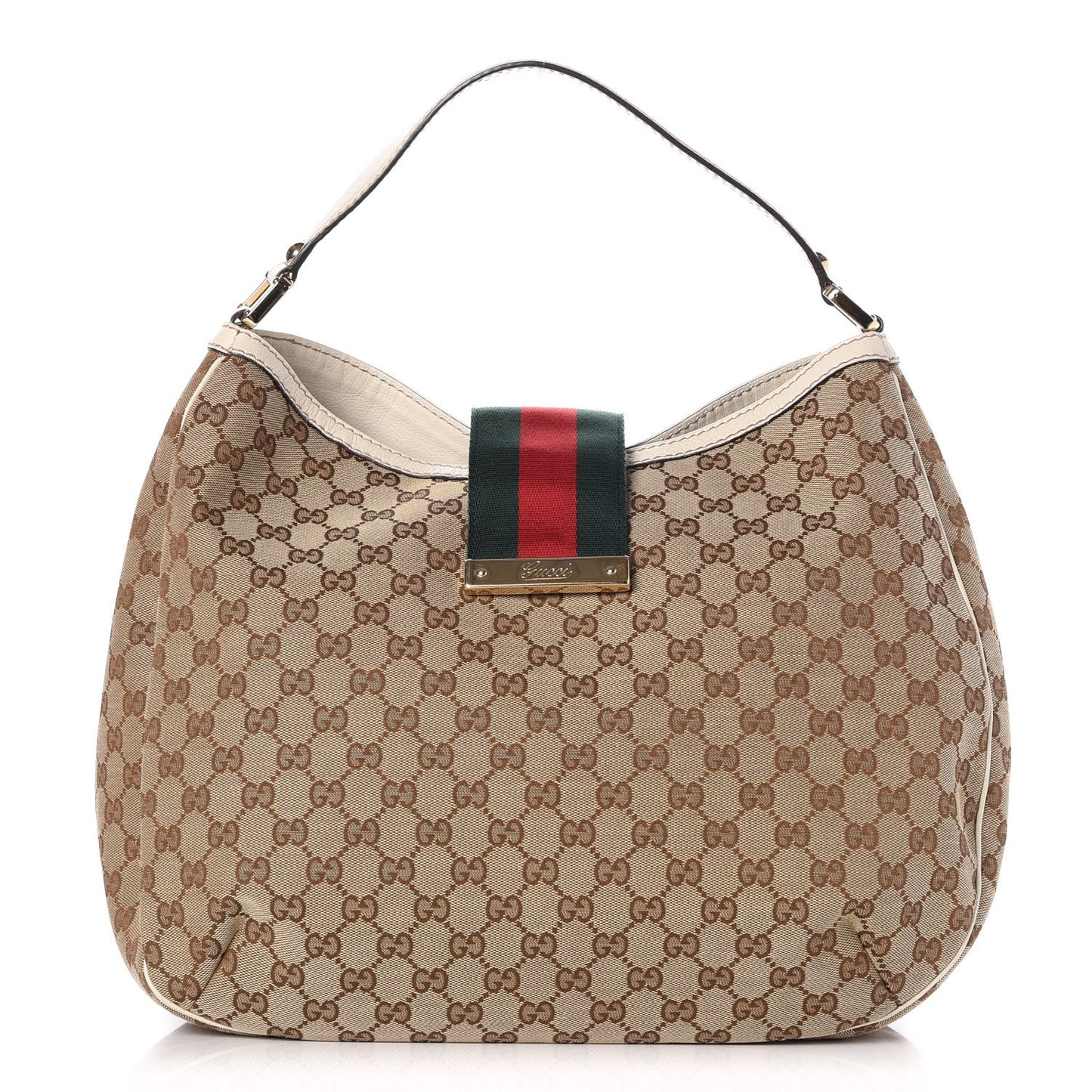 Monogram Large New Ladies Web Hobo Off White