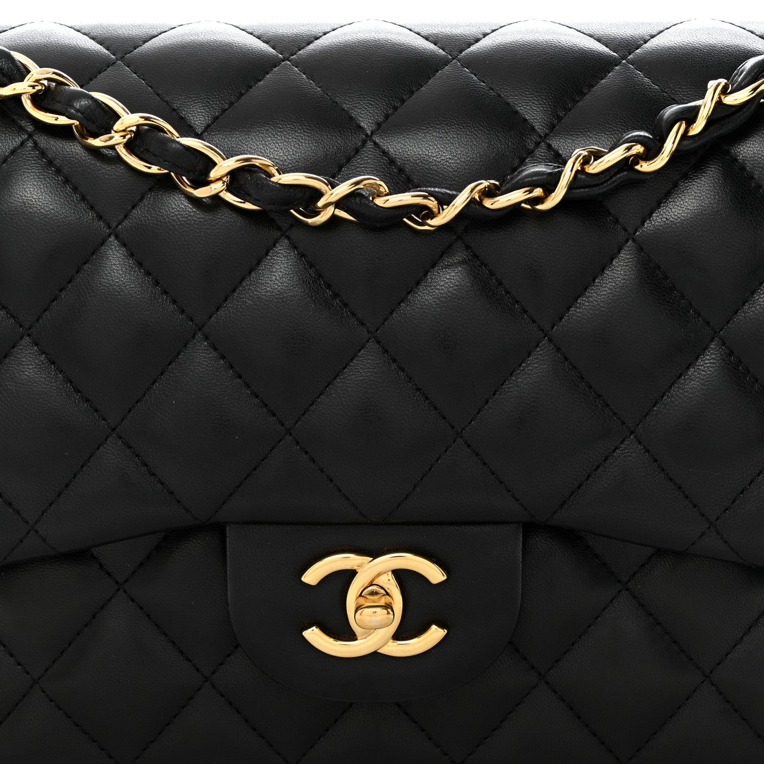 Chanel Lambskin Quilted Jumbo Double Flap Black 8 of 10