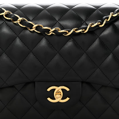 Chanel Lambskin Quilted Jumbo Double Flap Black 8 of 10