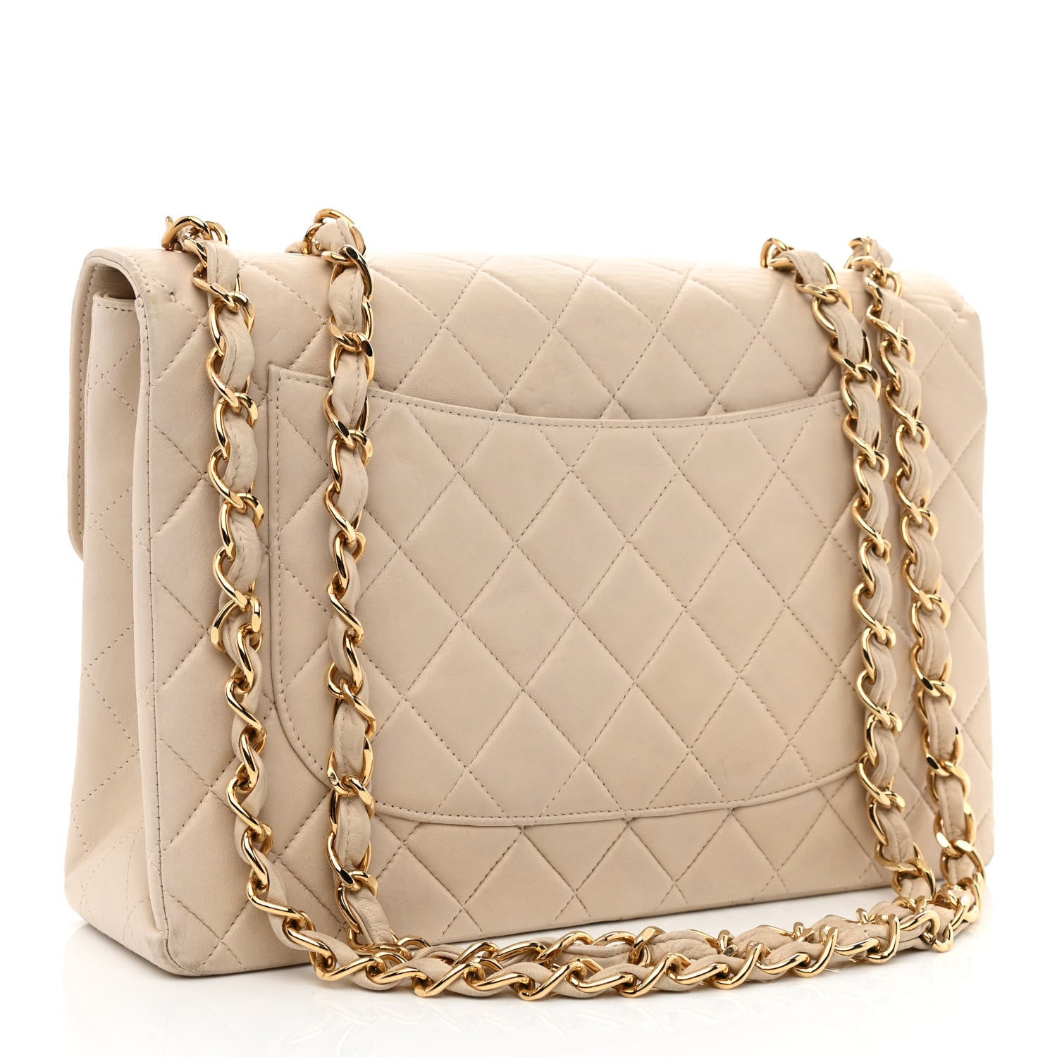 Chanel Lambskin Quilted Jumbo Single Flap Beige Clair 2 of 10