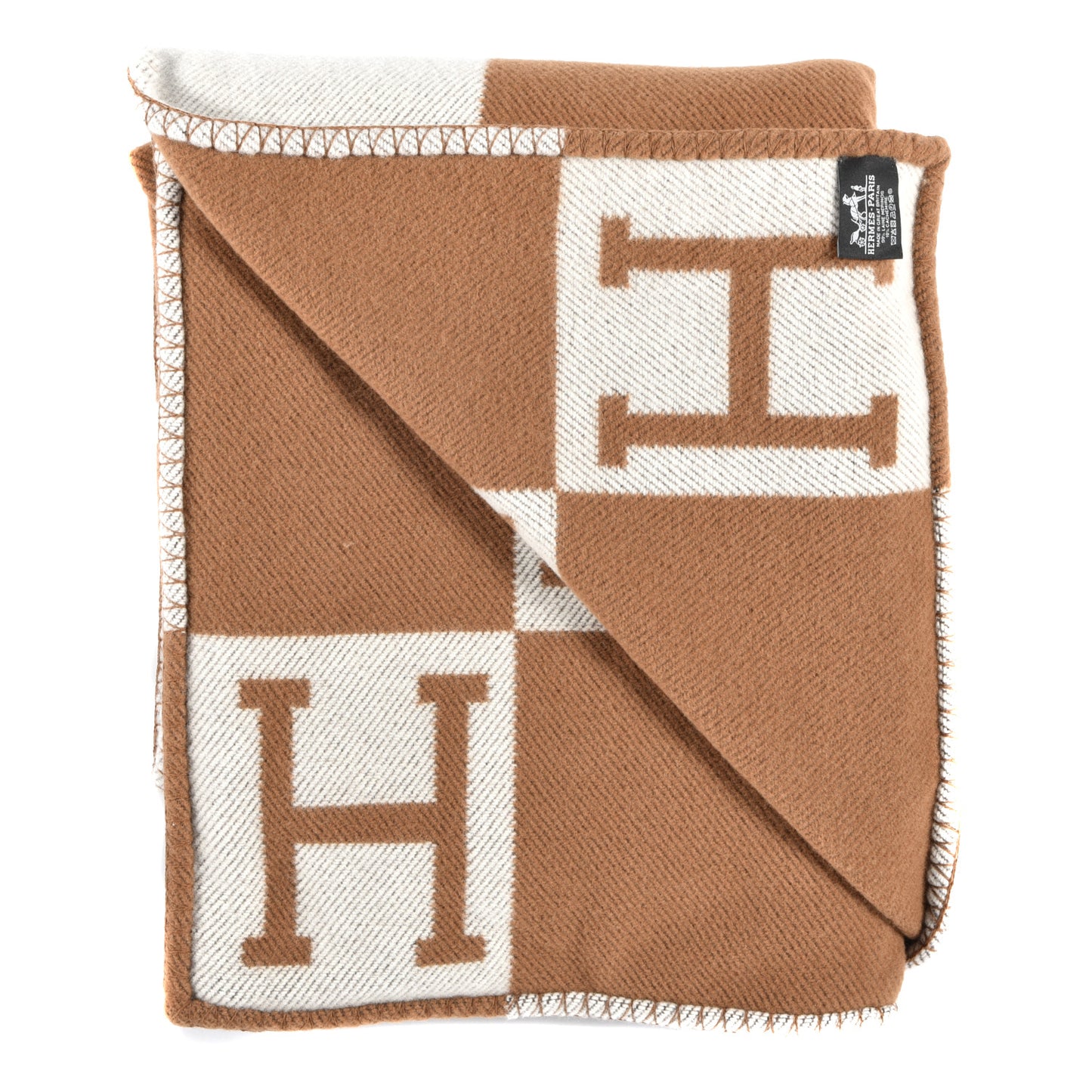 Wool Cashmere Avalon Blanket Ecru Camel