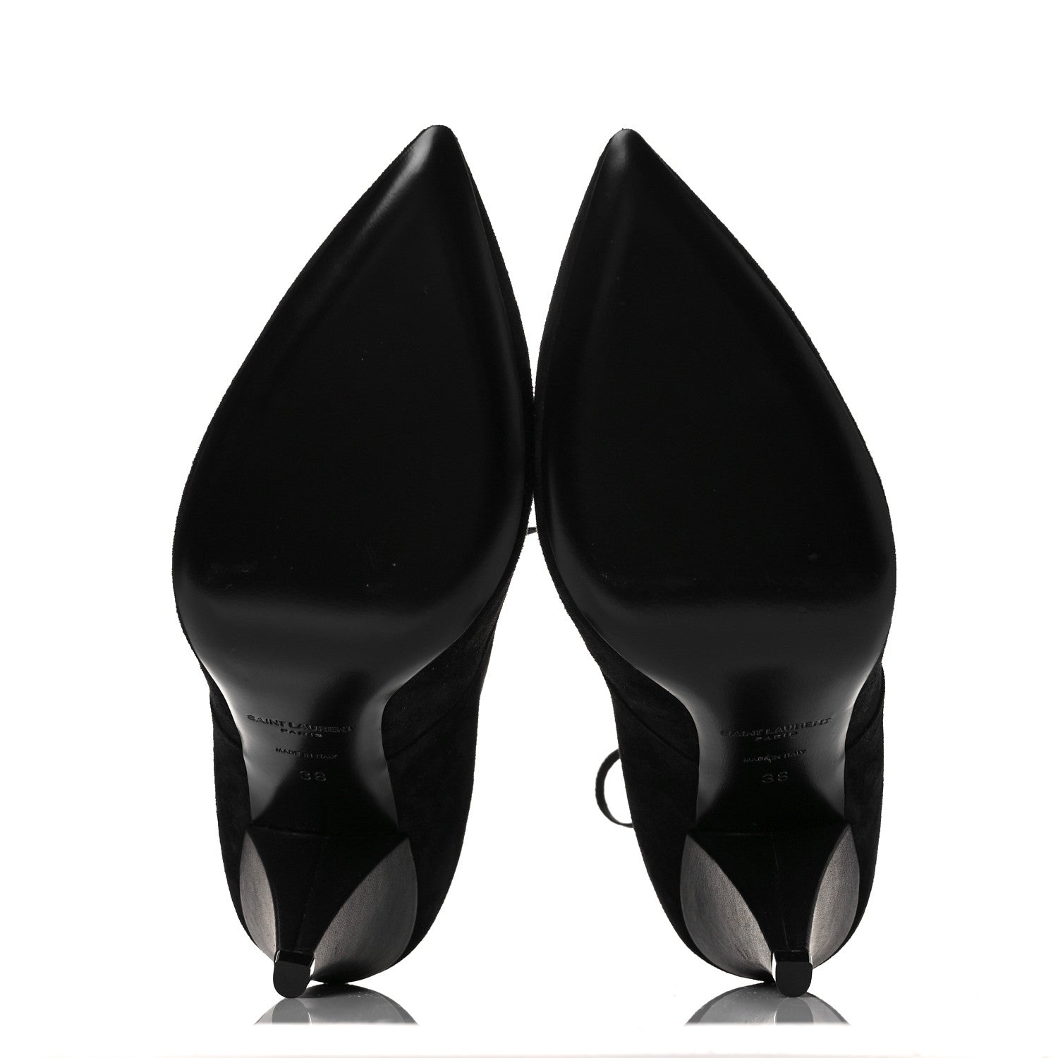Saint Laurent Suede Kiki Lace-Up Ankle Boot 38 Black 6 of 9
