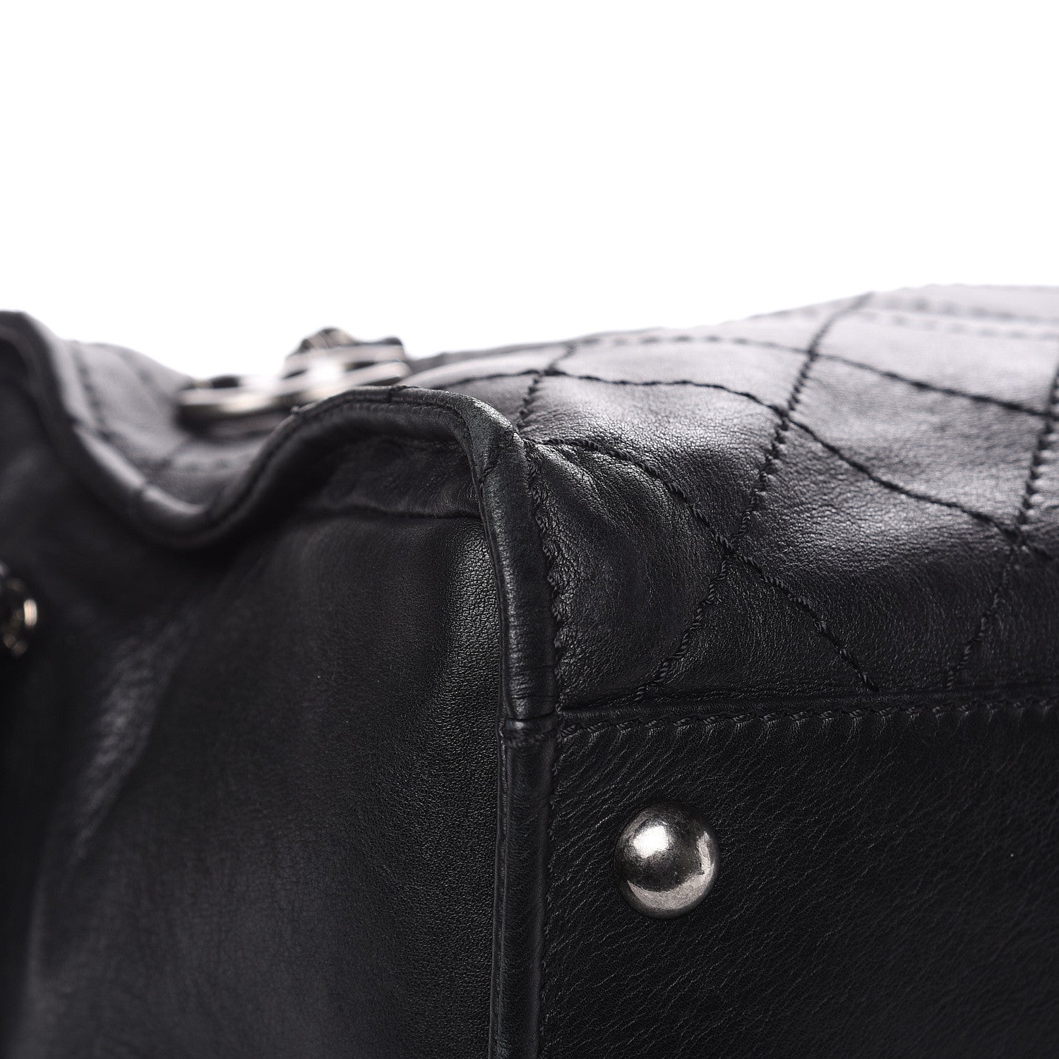 Chanel Calfskin Stitched Bowling Bag Black 10 of 13