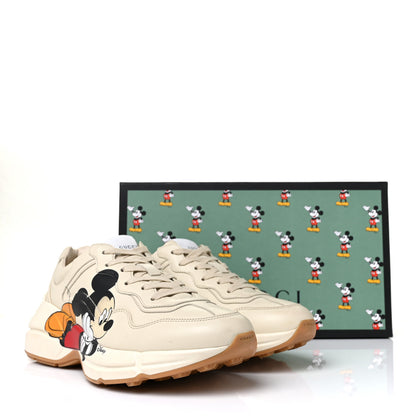 Gucci X DISNEY Calfskin Mickey Mouse Womens Rhyton Sneakers 40 Ivory 9 of 9