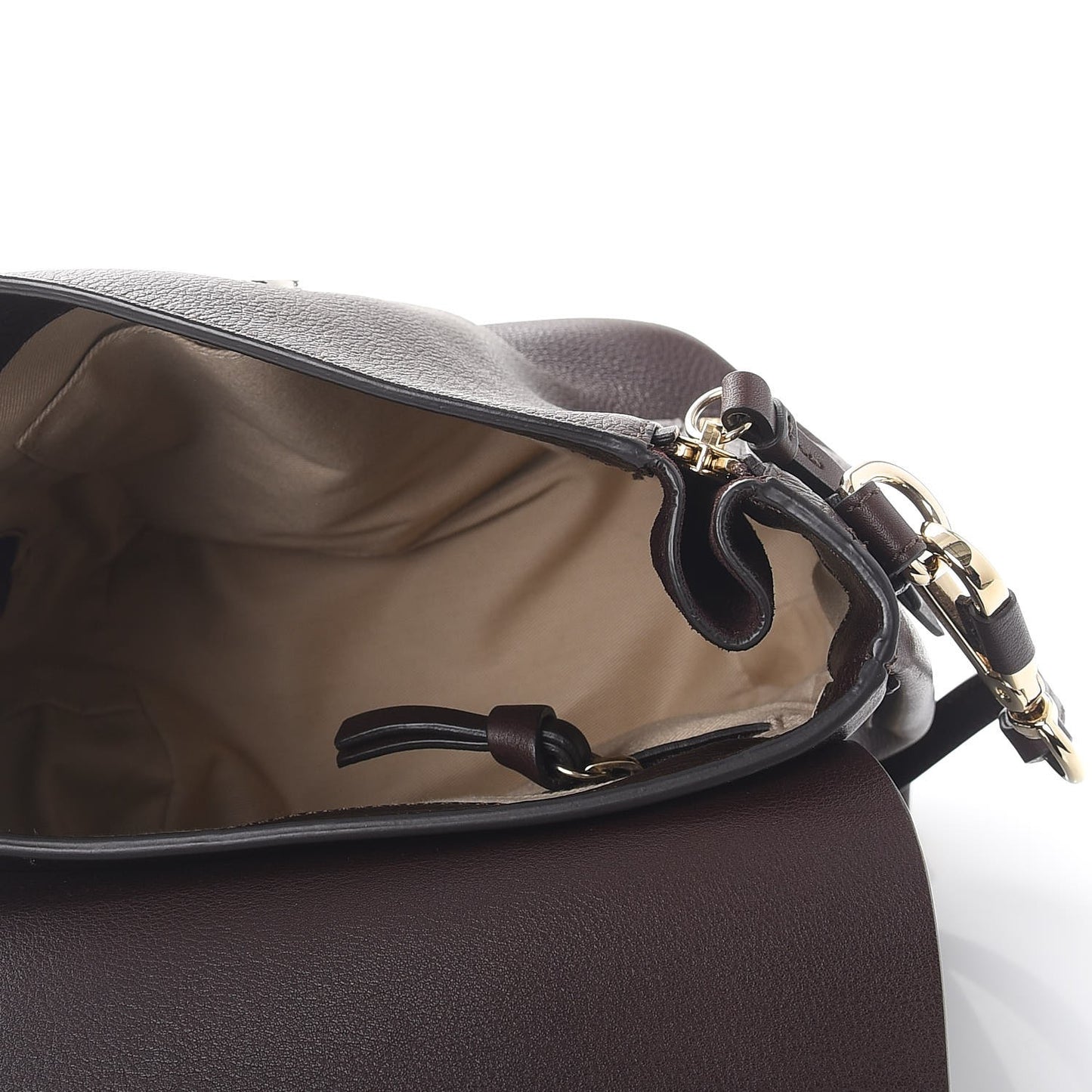 Suede Calfskin Small Faye Backpack Carbon Brown