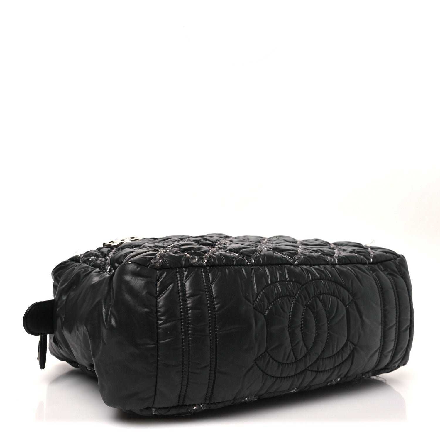 Chanel Nylon Quilted Tweed Stitch Bubble Camera Case Black 4 of 11