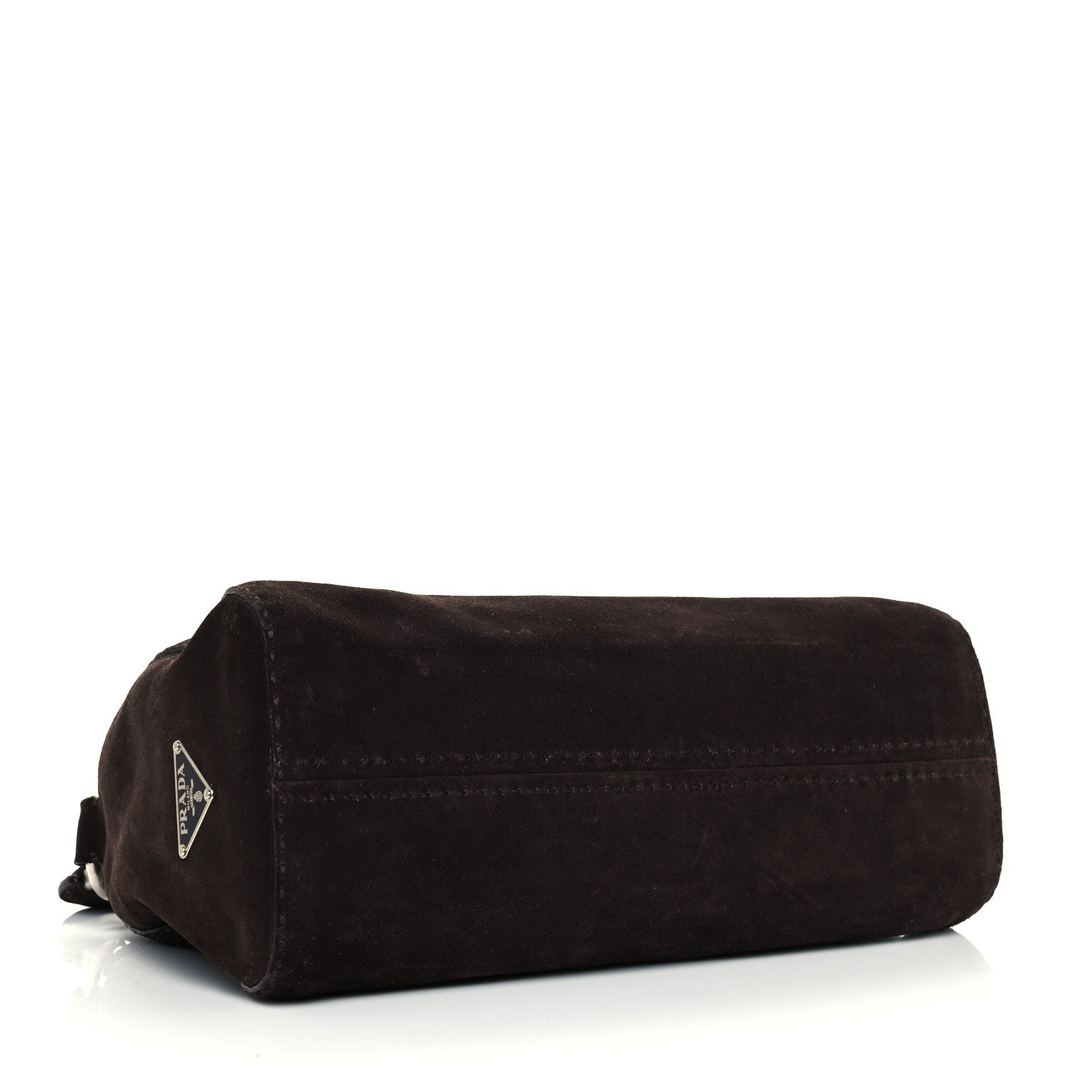 Prada Suede Shoulder Bag Dark Brown 4 of 11