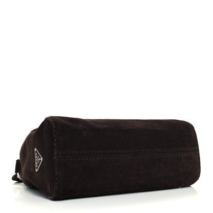 Prada Suede Shoulder Bag Dark Brown 4 of 11