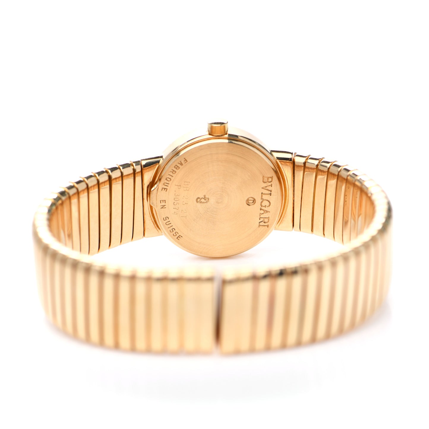 18K Yellow Gold 23mm Tubogas Quartz Watch Black