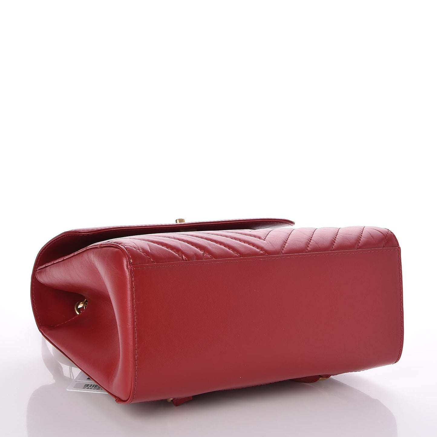 Aged Calfskin Quilted Backpack Red