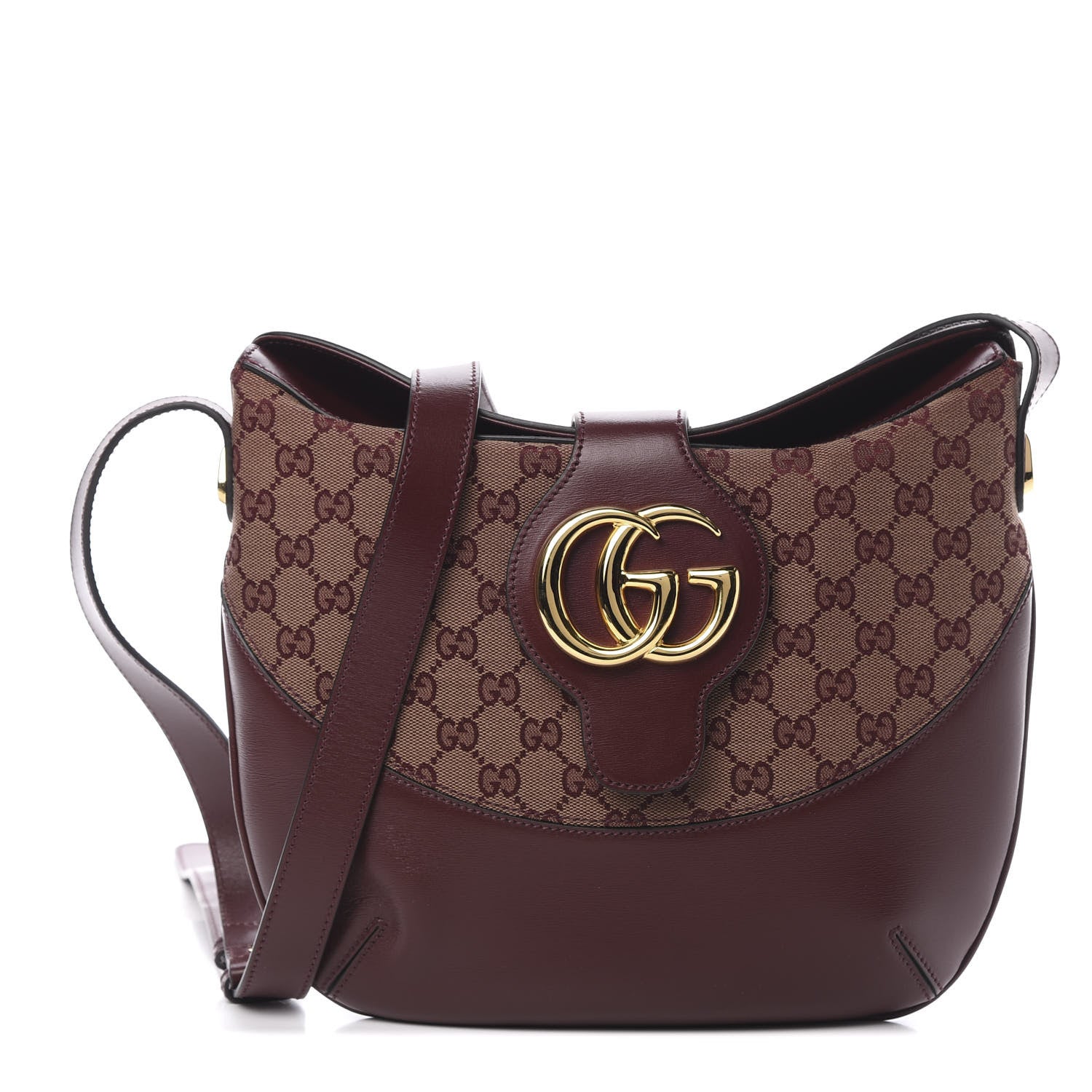 Gucci GG Monogram Calfskin Medium Arli Shoulder Bag Sahara Rubino Chardonnay 1 of 11