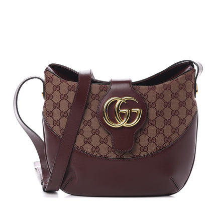 Gucci GG Monogram Calfskin Medium Arli Shoulder Bag Sahara Rubino Chardonnay 1 of 11