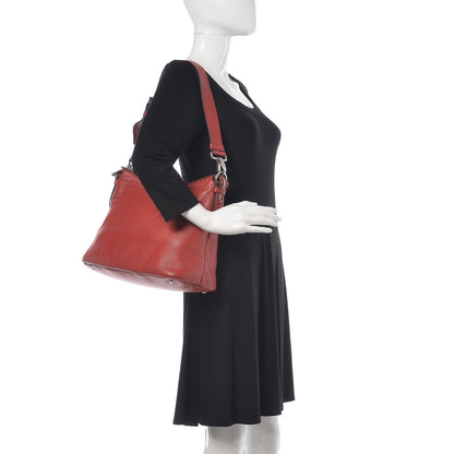 Prada Vitello Daino Shoulder Bag Rosso 2 of 11