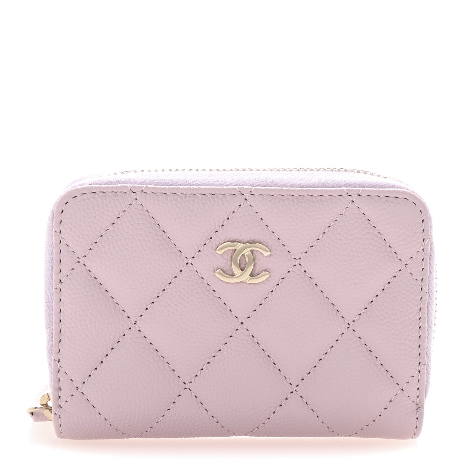 Chanel Caviar Quilted Zip Coin Purse Light Pink 1 of 7