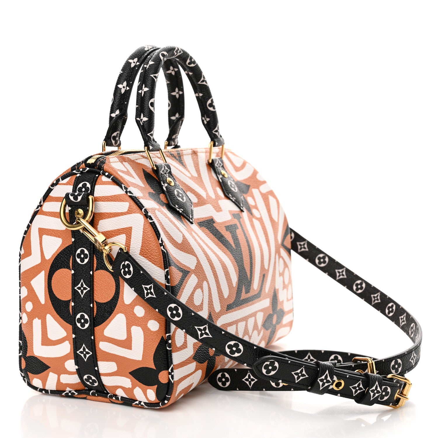 Louis Vuitton Monogram Giant Crafty Speedy Bandouliere 25 Creme Caramel 3 of 9