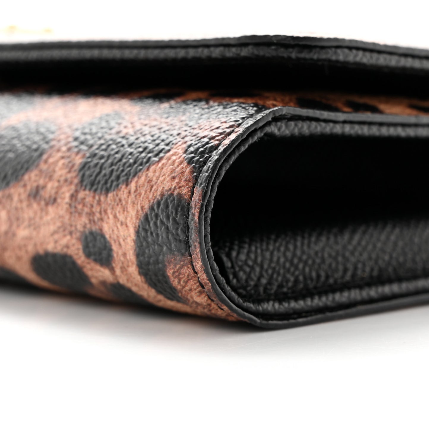Dauphine Leopard Print Mini Miss Sicily Chain Phone Case Wallet Brown Black Red