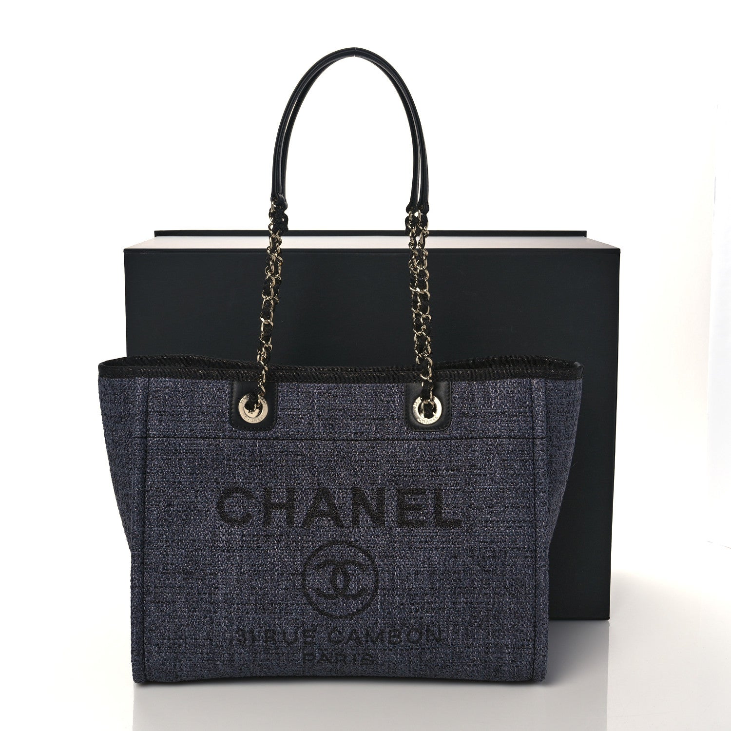 Chanel Lurex Boucle Small Deauville Tote Black 10 of 10