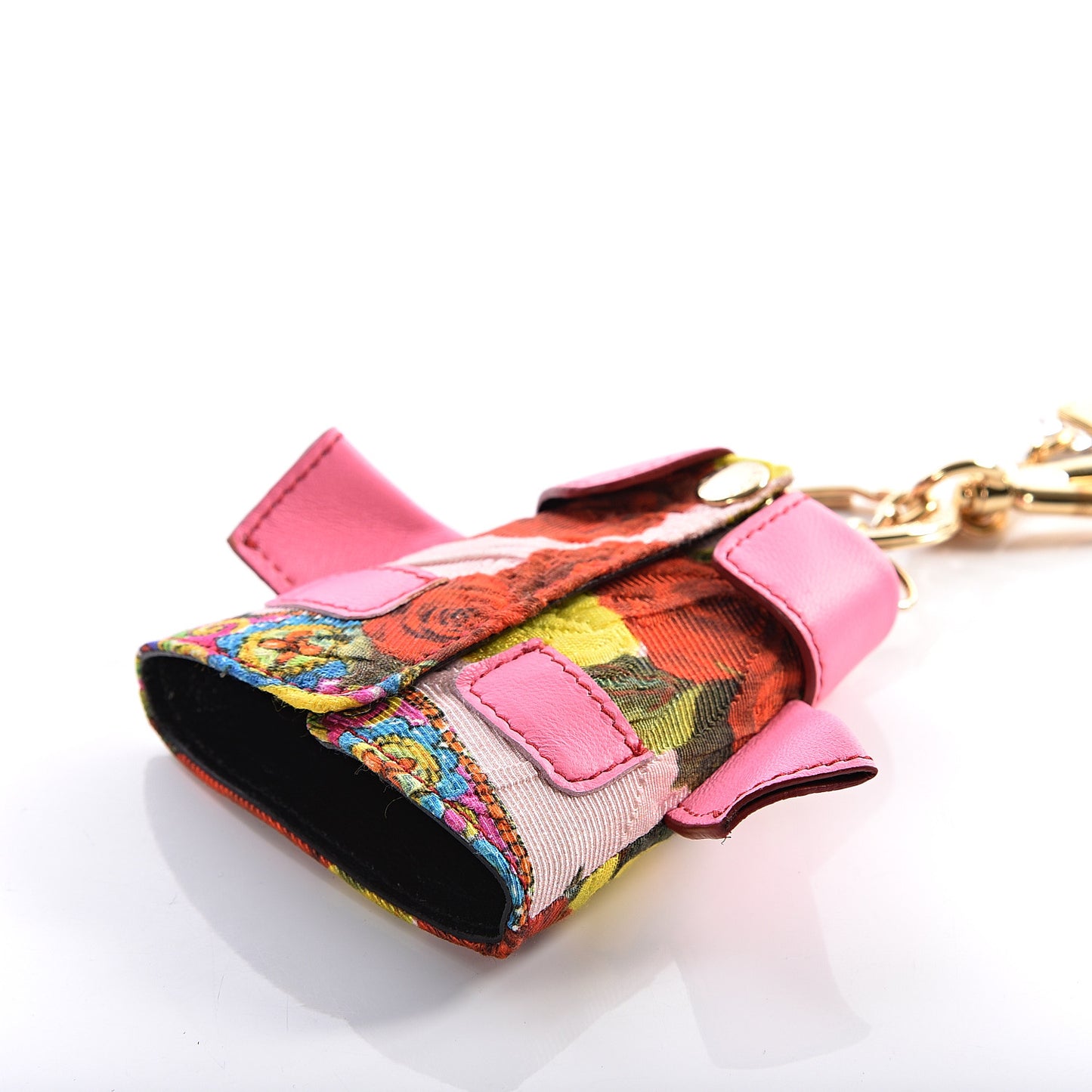Lambskin Fabric Printed Coat Key Holder Pink