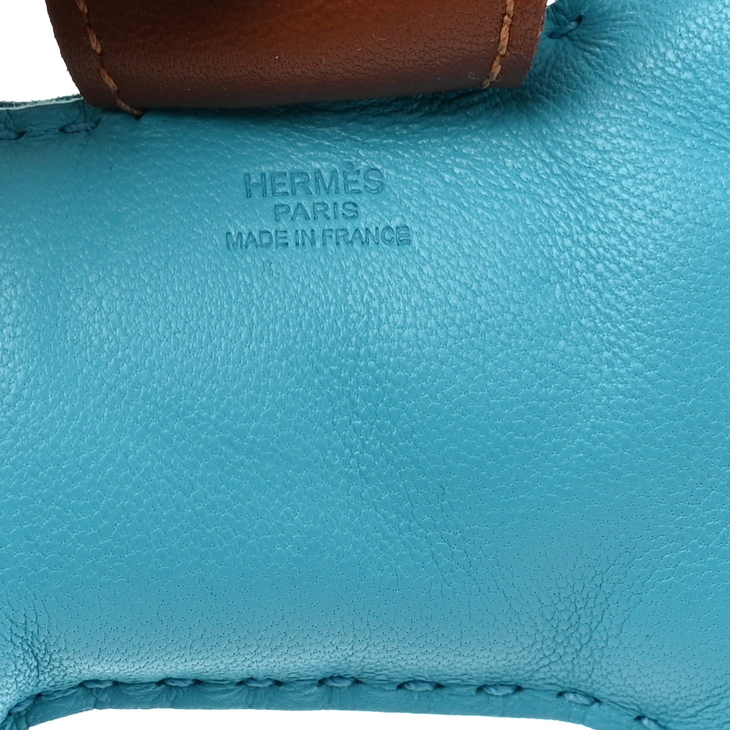 Hermes Milo Lambskin Grigri Rodeo Horse Bag Charm MM Bleu Azteque Bleu Electrique Fauve 3 of 3