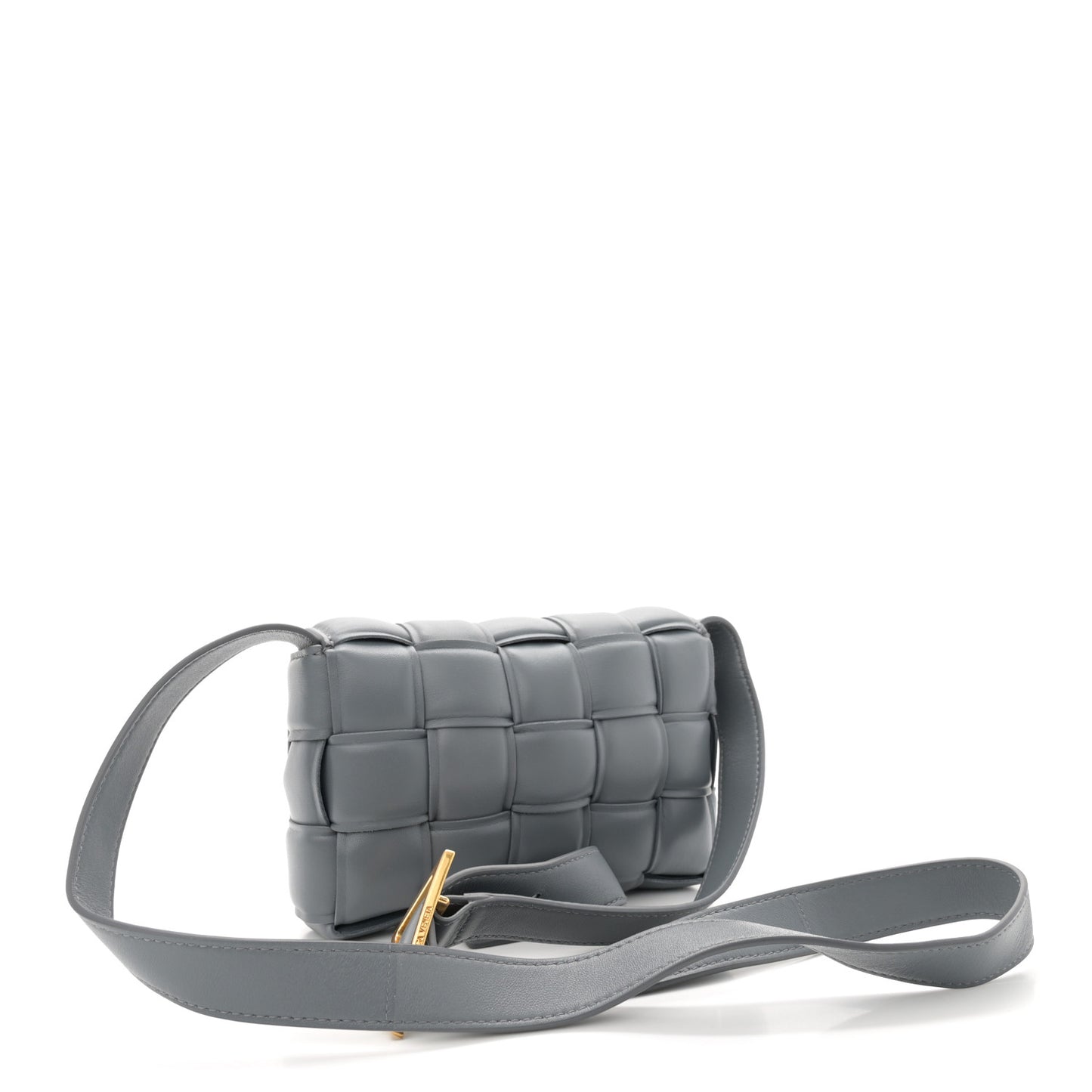 Nappa Maxi Intreccio Small Padded Cassette Crossbody Bag Thunder