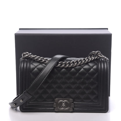 Chanel Caviar Quilted Medium Boy Flap Black 11 of 11