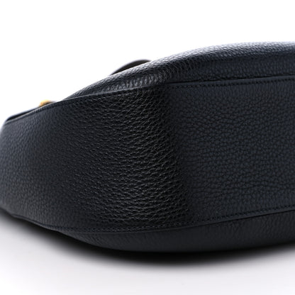 Prada Vitello Daino Zippered Messenger Hobo Black 7 of 8