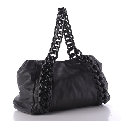 Chanel Calfskin Modern Chain Rhodoid East West Tote Black 3 of 11