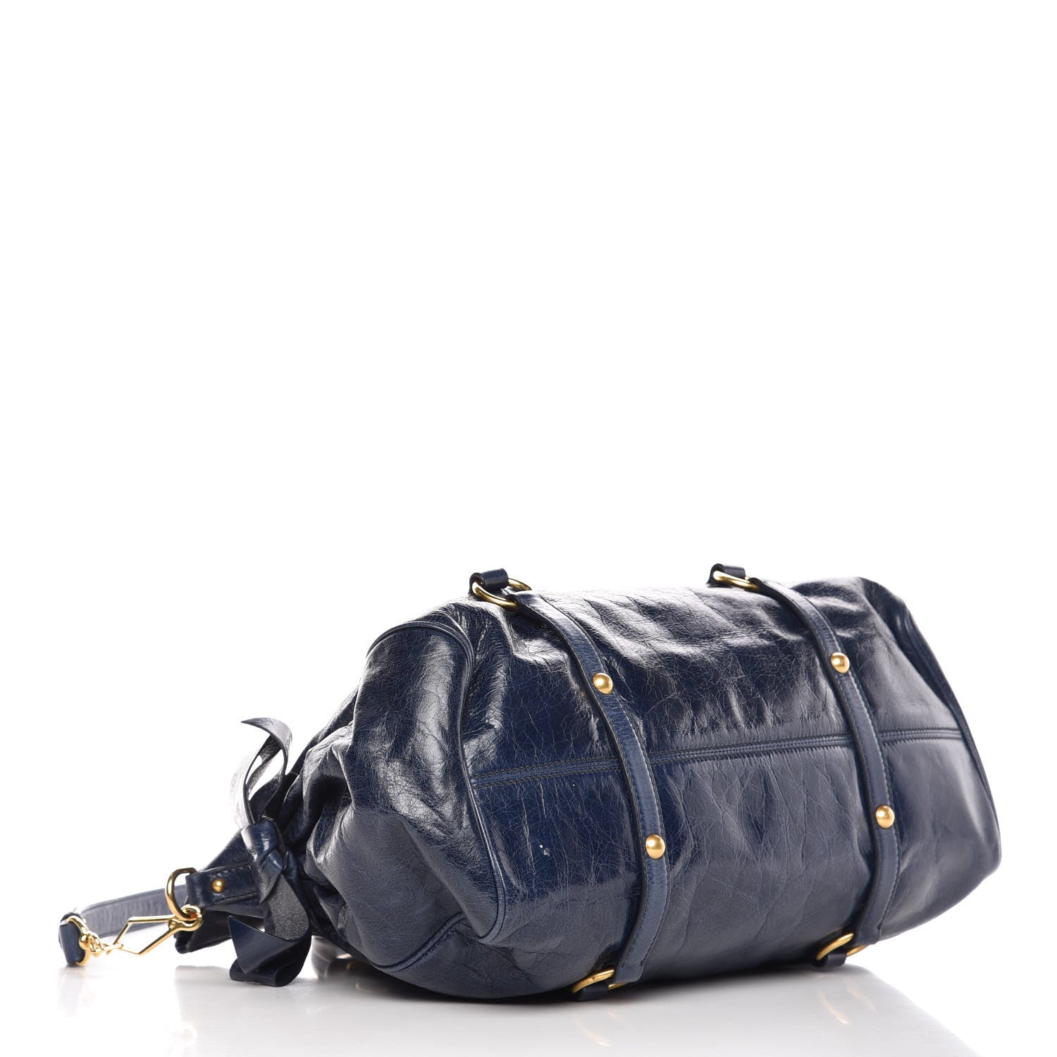 Miu Miu Vitello Lux Medium Bow Bag Bleuette 5 of 10