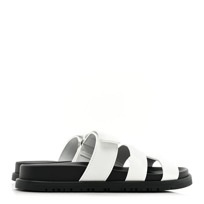 Hermes Calfskin Womens Chypre Sandals 36.5 White 4 of 9