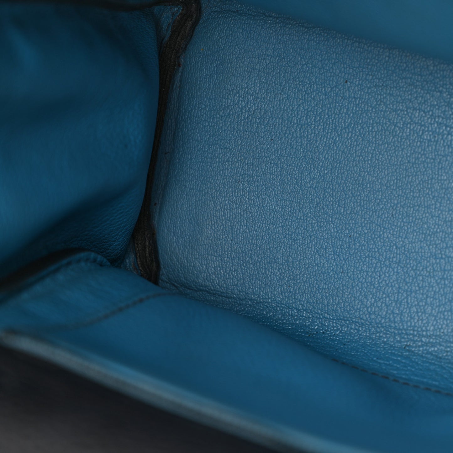 Togo Bi-Color Kelly Retourne 25 Bleu Indigo Turquoise
