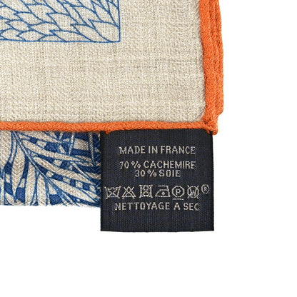 Hermes Cashmere Silk Retour a la Nature 140 Bleu Jean Rose Vert 3 of 4