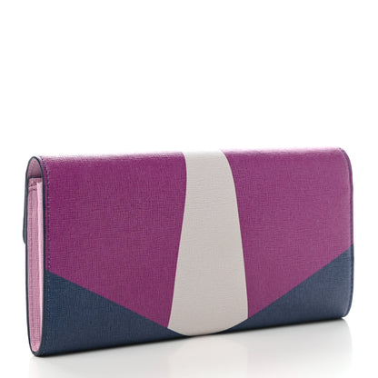 Fendi Vitello Elite Crystal Eye Monster Continental Wallet Cobalt Lavender Pink 3 of 8