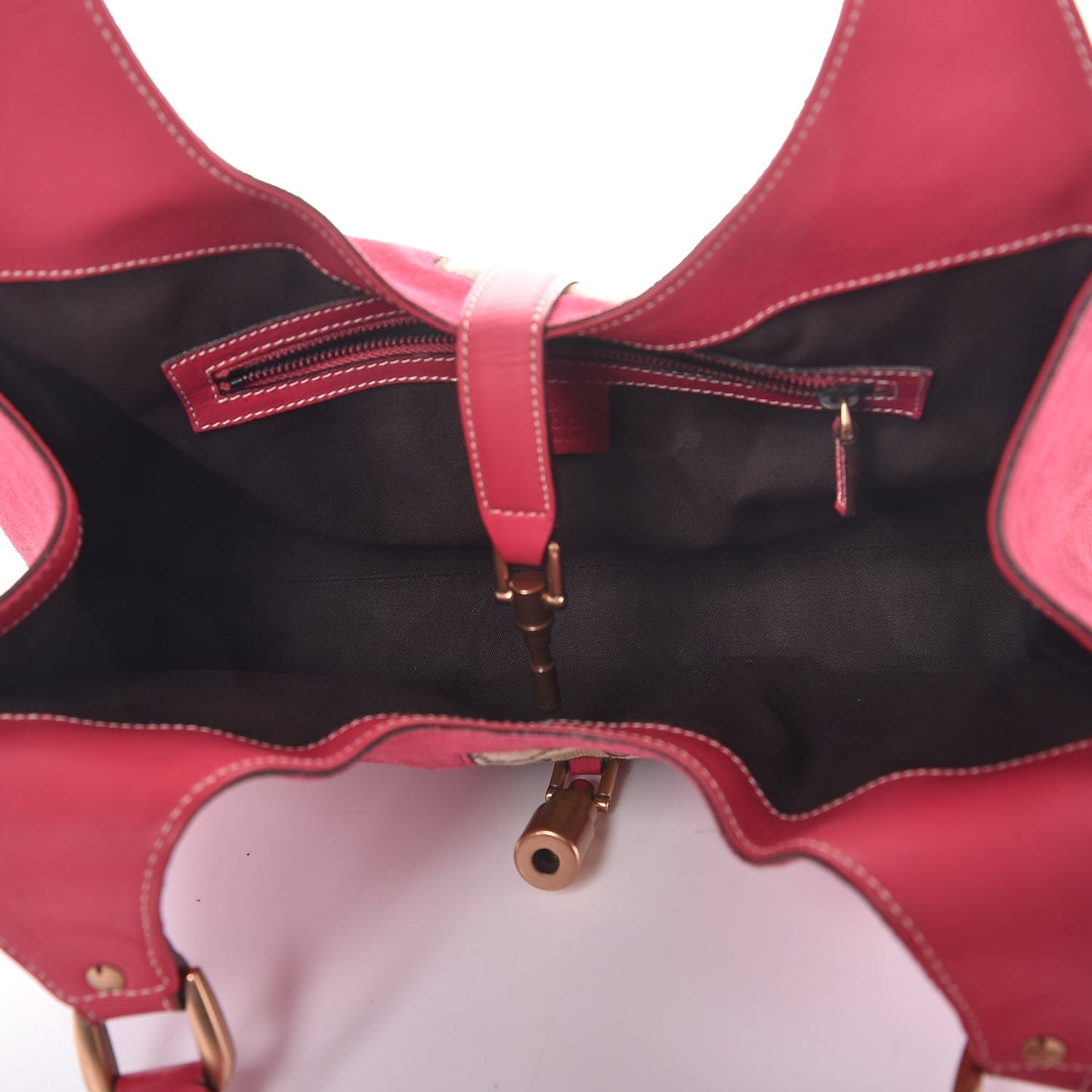 Suede Monogram Large Bardot Pink