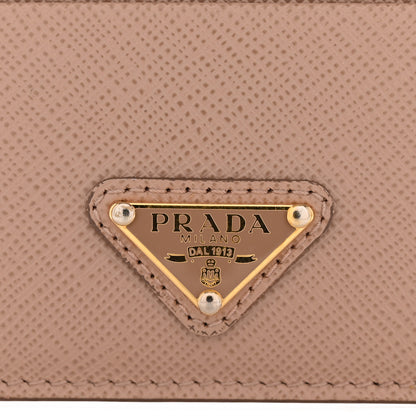 Prada Saffiano Triangle Card Holder Cipria 8 of 9