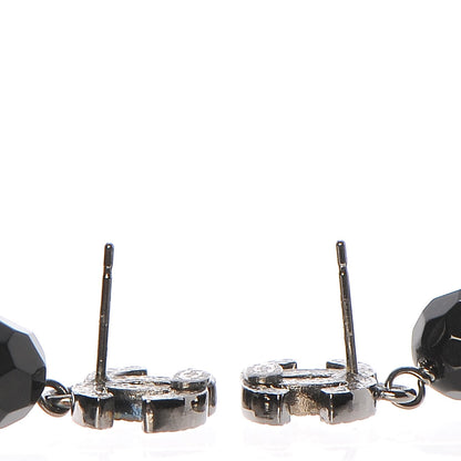 Chanel Ruthenium CC Bead Drop Earrings Black 3 of 6