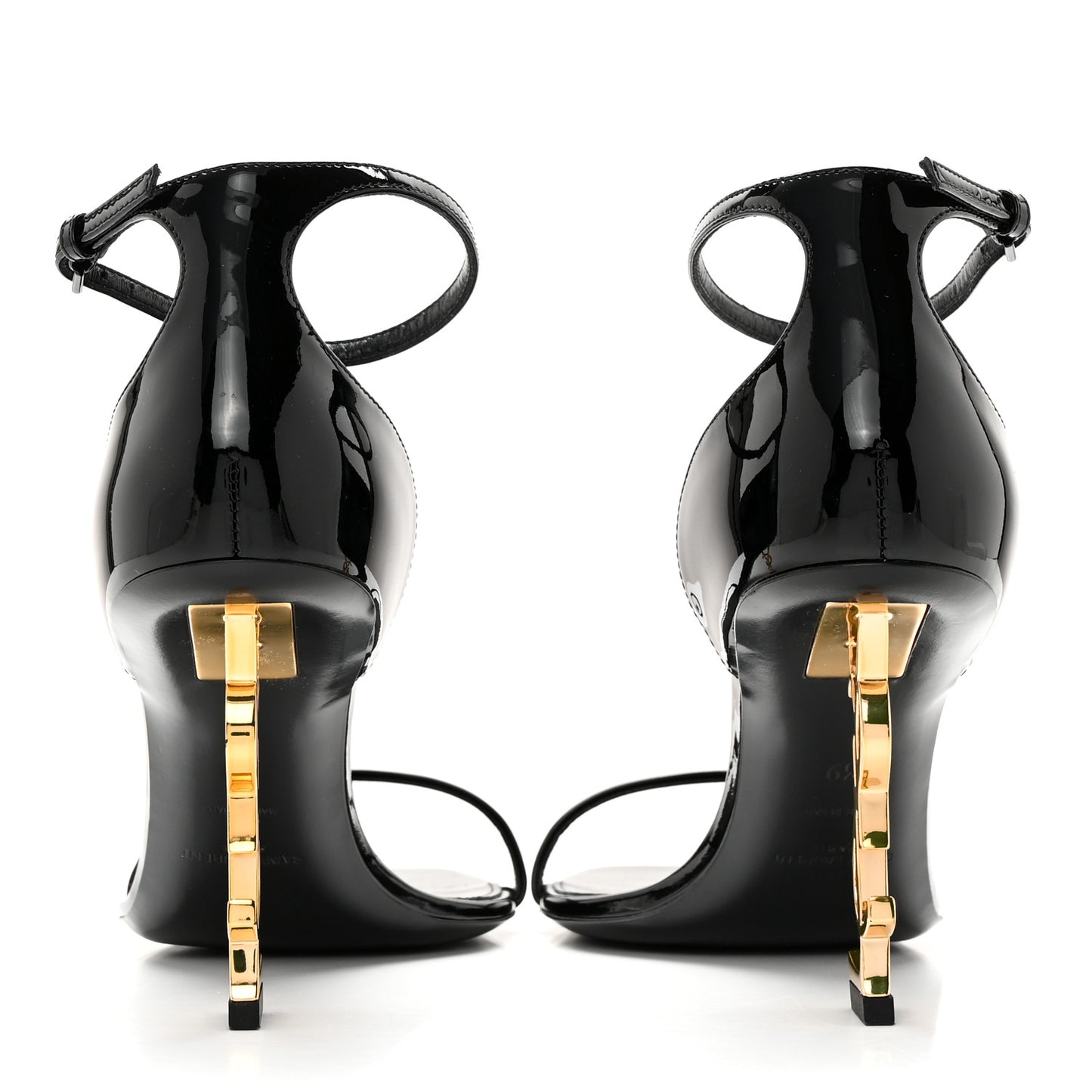 Patent Calfskin Opyum 85 Sandals 39 Black