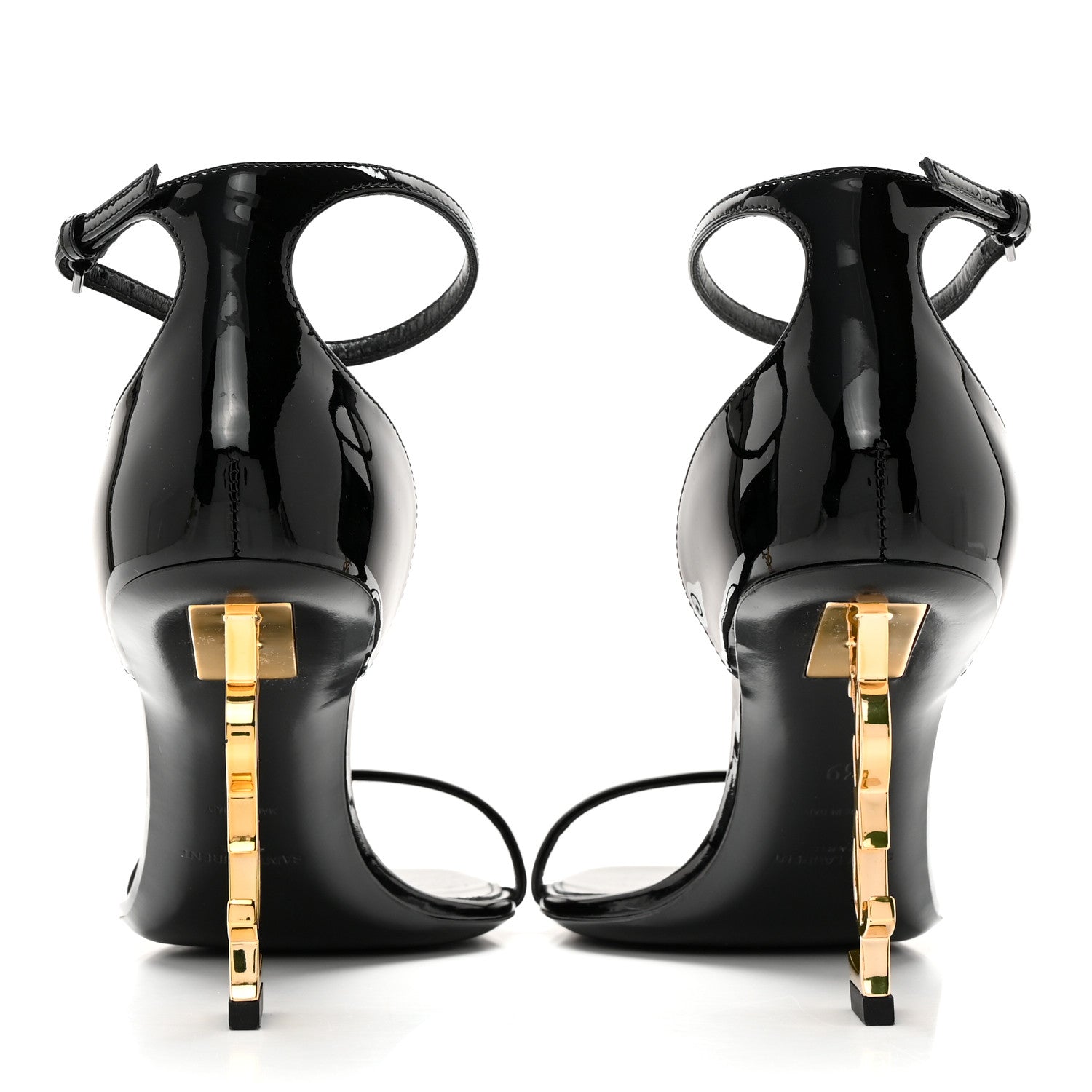 Saint Laurent Patent Calfskin Opyum 85 Sandals 39 Black 5 of 13