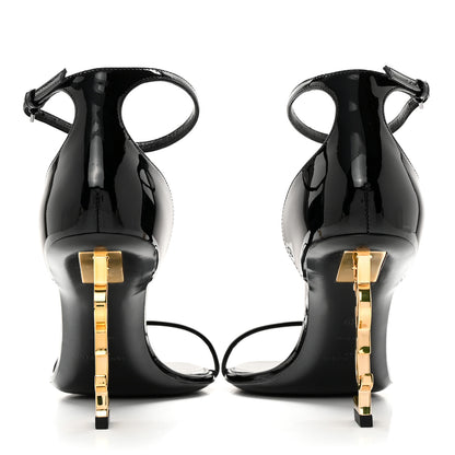 Saint Laurent Patent Calfskin Opyum 85 Sandals 39 Black 5 of 13