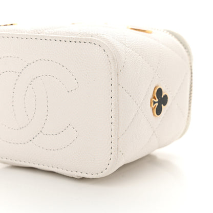 Chanel Caviar Quilted Enamel Coco Casino Mini Vanity Case With Chain White 10 of 10