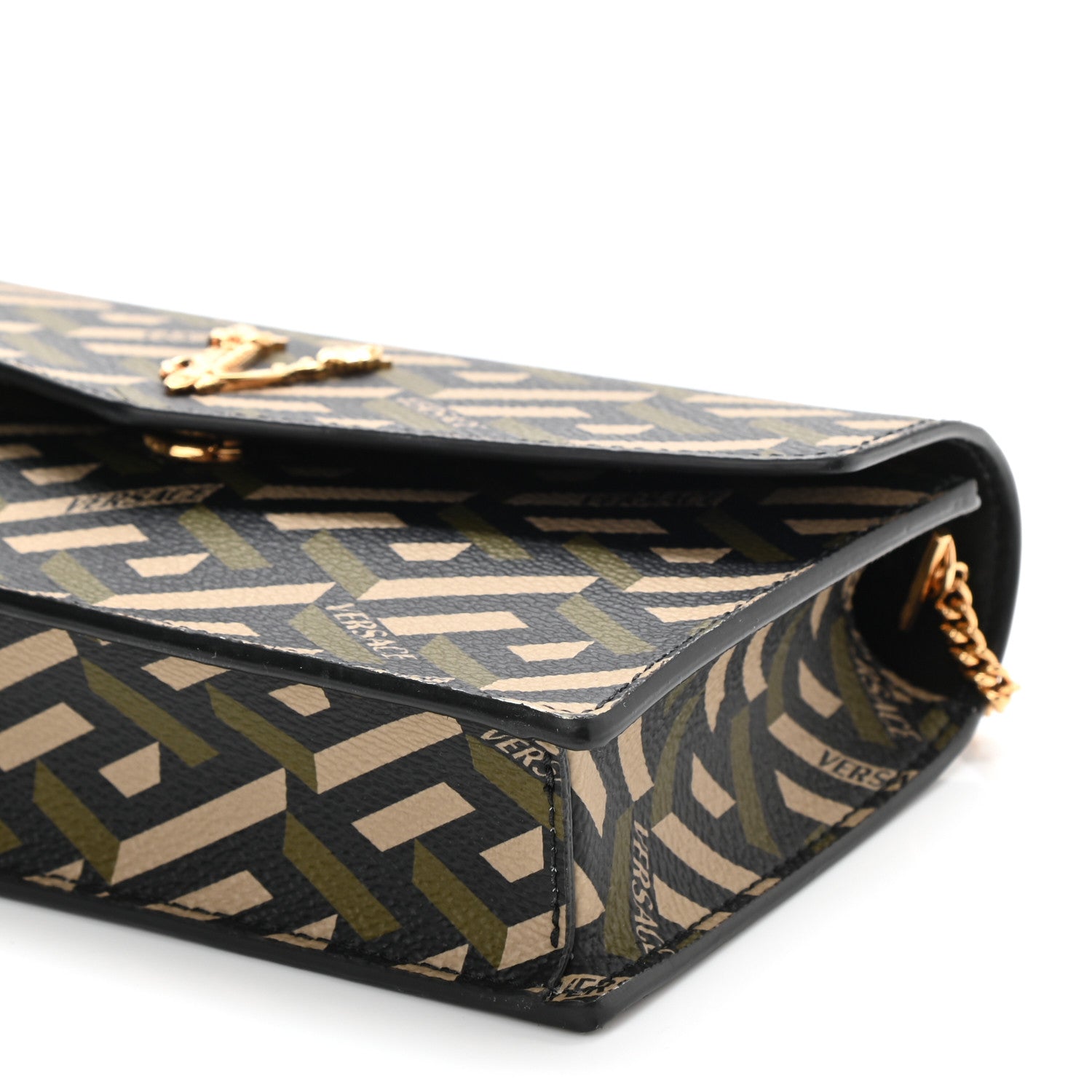 Versace Coated Canvas Virtus La Greca Signature Shoulder Bag 7 of 7