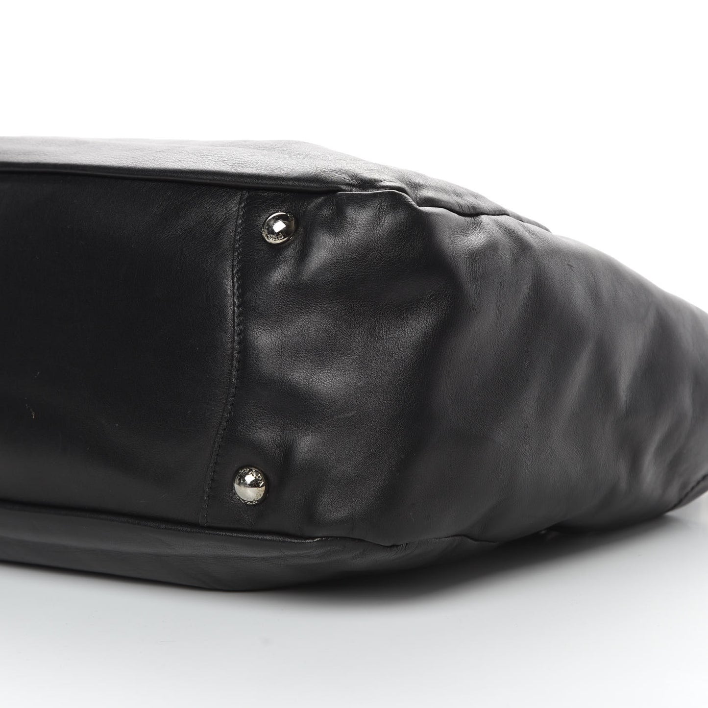Soft Calfskin Pleated Hobo Black