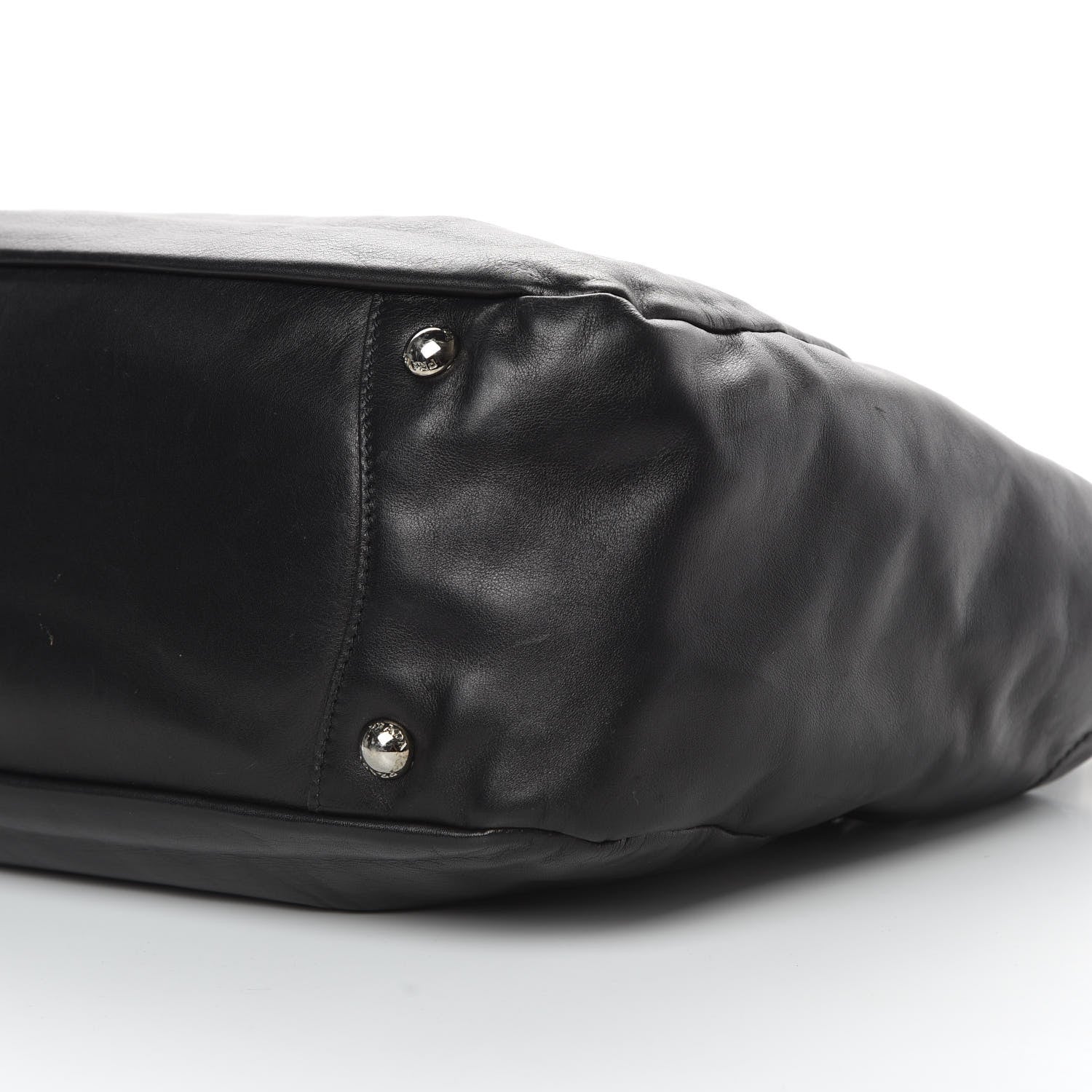 Prada Soft Calfskin Pleated Hobo Black 12 of 14