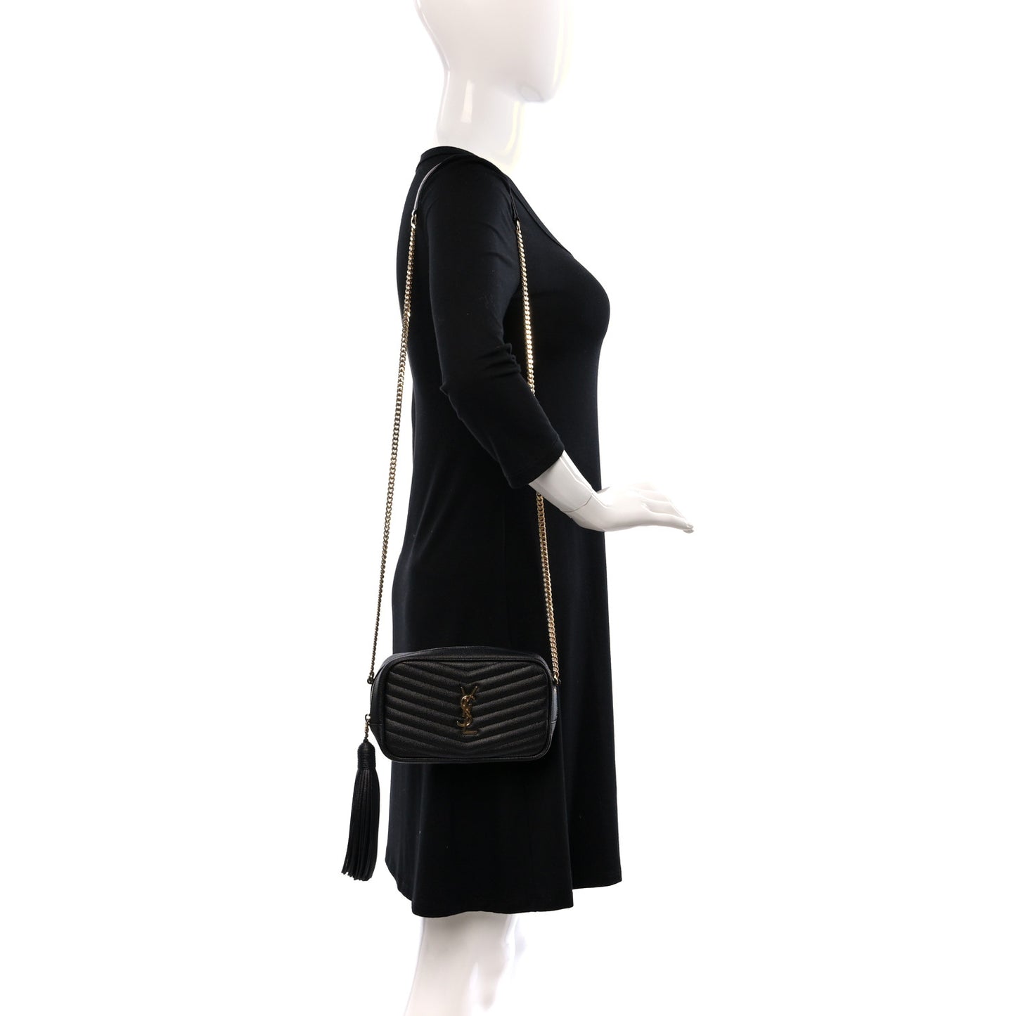 Grain De Poudre Matelasse Monogram Mini Lou Camera Bag Black