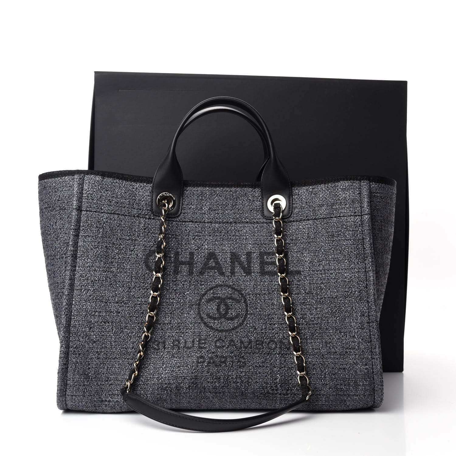 Chanel Lurex Boucle Medium Deauville Tote Black 11 of 11