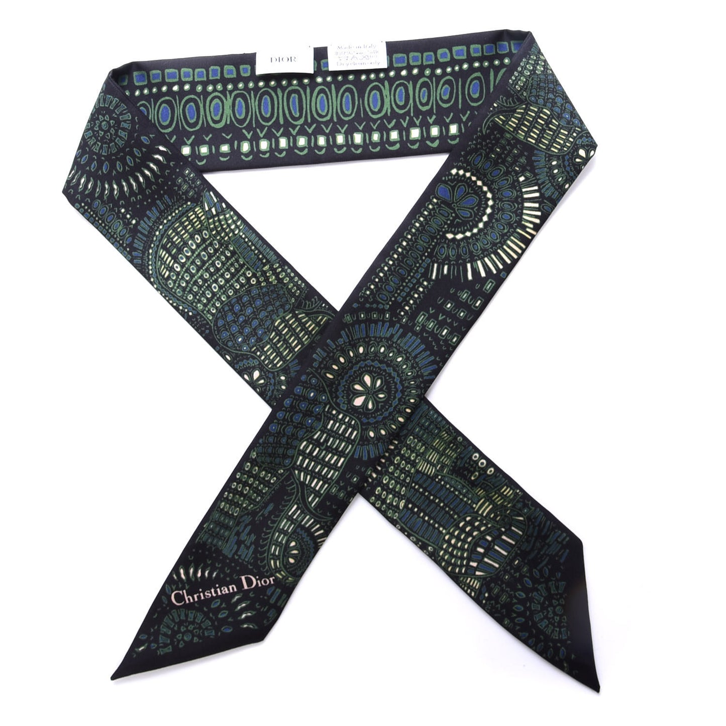 Silk Animals Mitzah Scarf Green