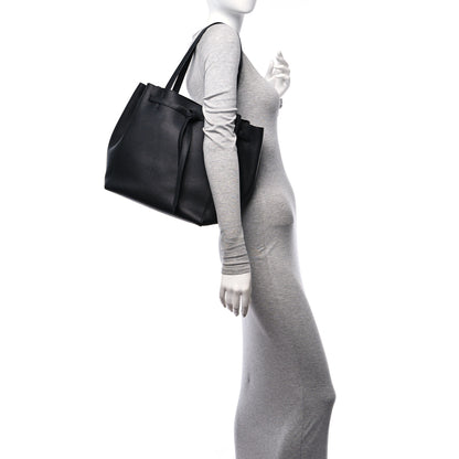 Celine Soft Grained Calfskin Medium Belt Cabas Phantom Black 2 of 14
