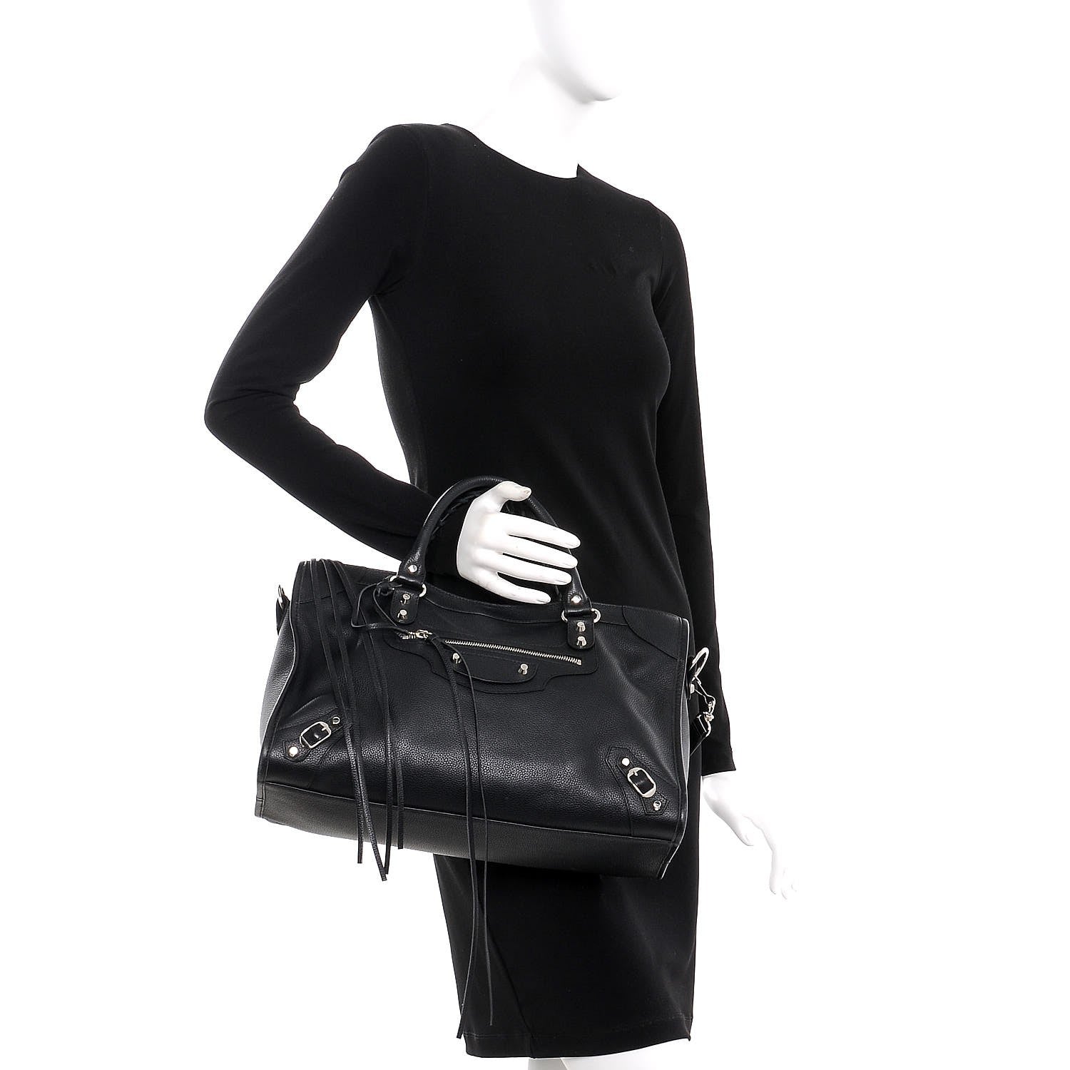Balenciaga Vibrato Calfskin Classic Silver Hardware City Black 3 of 11