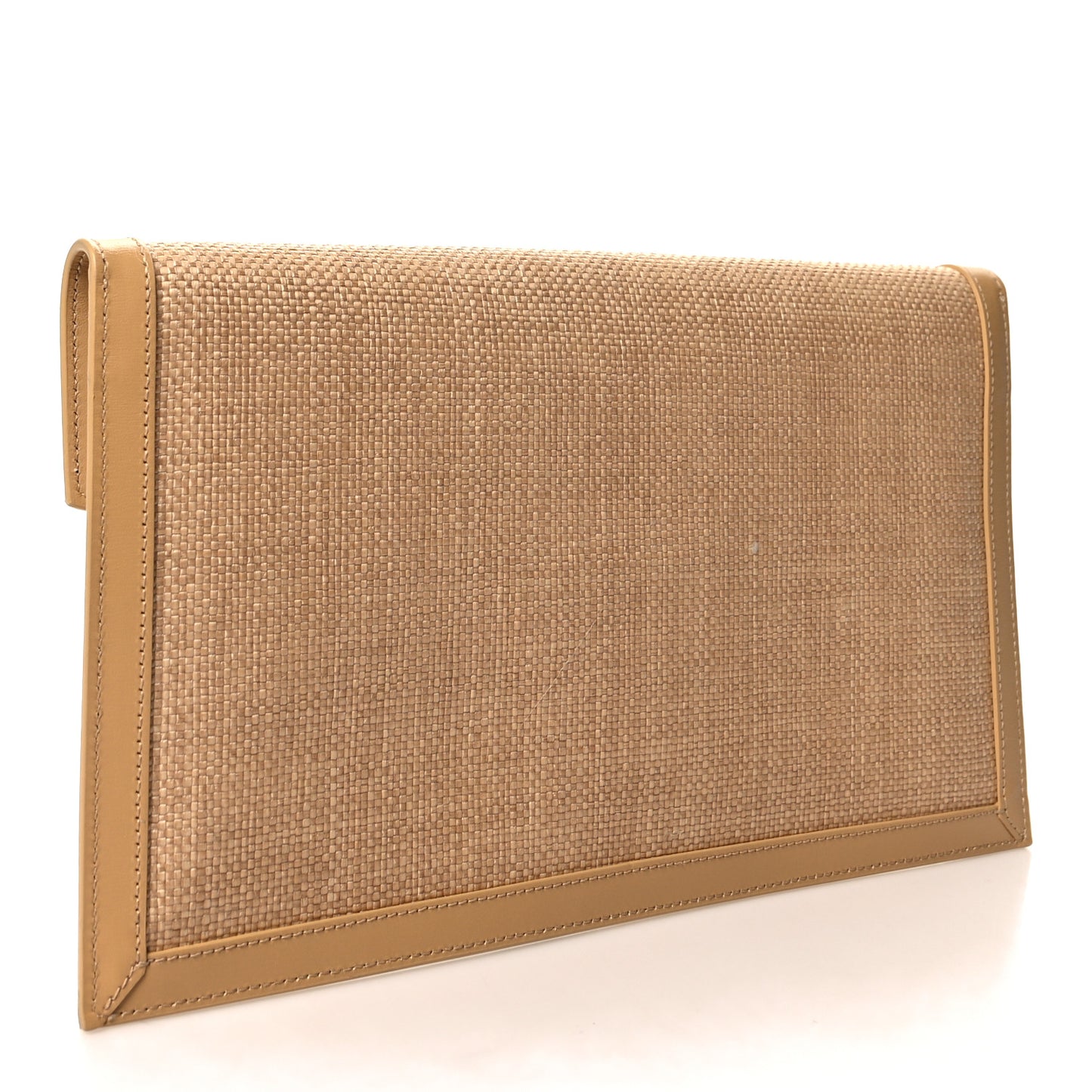 Micro Raffia Uptown Pouch Natural Hay Blush