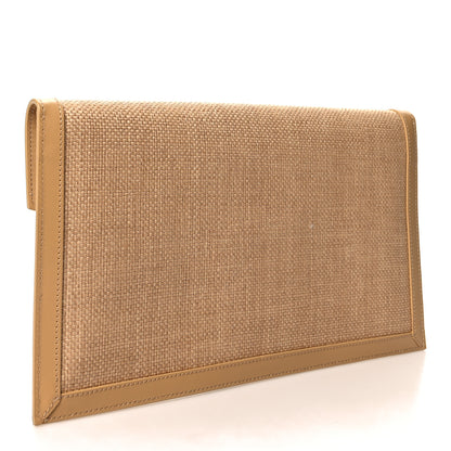 Saint Laurent Micro Raffia Uptown Pouch Natural Hay Blush 3 of 6