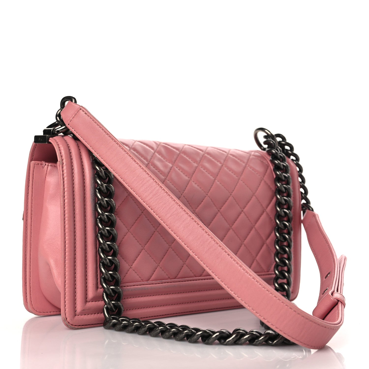Chanel Lambskin Quilted Medium Boy Flap Light Pink 3 of 11